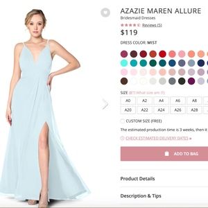 Azazie Maren Allure Dress| Color- MIST